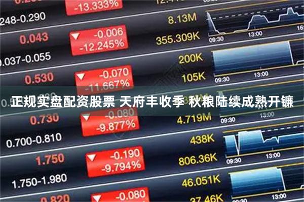 正规实盘配资股票 天府丰收季 秋粮陆续成熟开镰